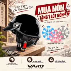Mua mũ bảo hiểm Varo Retro tặng lót nón silicon