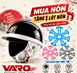 Mua mũ bảo hiểm Varo Bosozoku tặng lót nón silicon