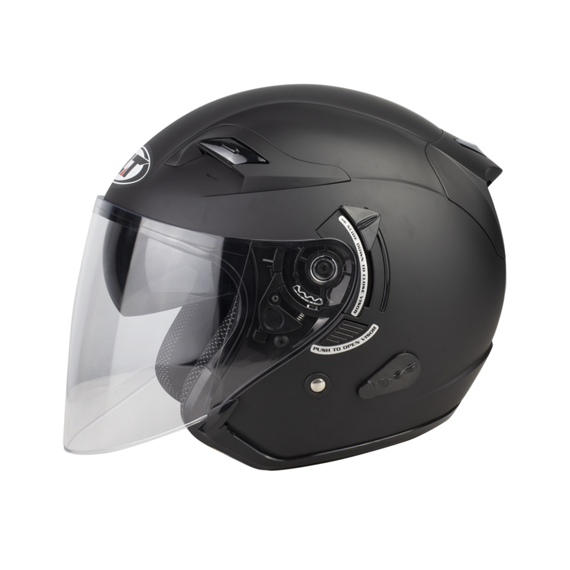 Mu-3/4-co-2-lop-kinh-KLT-mau-den-nham Mũ 3/4 có 2 lớp kính KLT Màu Đen Nhám