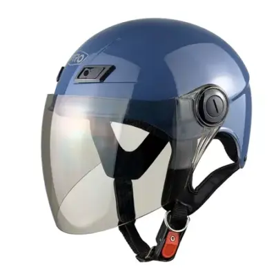 Mũ bảo hiểm nửa đầu có kính Varo A31 màu xanh bóng