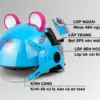 Mũ Bảo Hiểm Nửa Đầu Kính Càng Trẻ Em Màu Xanh