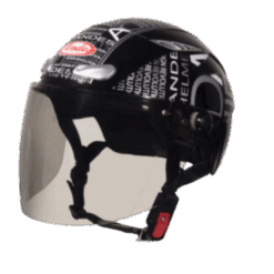 Mũ Bảo Hiểm Nửa Đầu Có Kính Andes 3S126 đen bóng