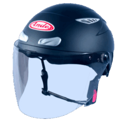 Mũ Bảo Hiểm Nửa Đầu Có Kính Andes 3S126-Nhám (Kính mới) đen