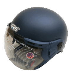 Mũ Bảo Hiểm Nửa Đầu Có Kính GRS A33K màu den bóng