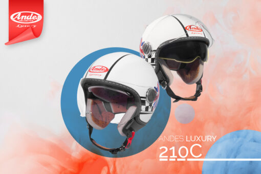 banner Mũ Bảo Hiểm Andes 3/4 2 Kính Luxury 210C